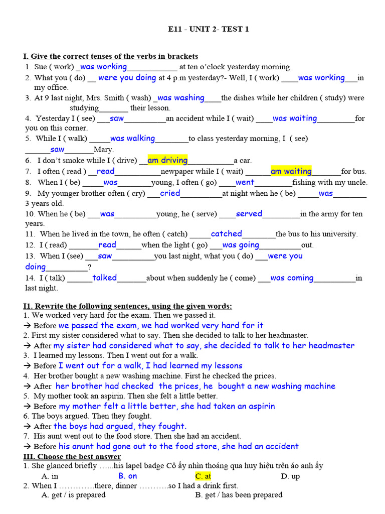 E11 U2 Test 1 HS | PDF