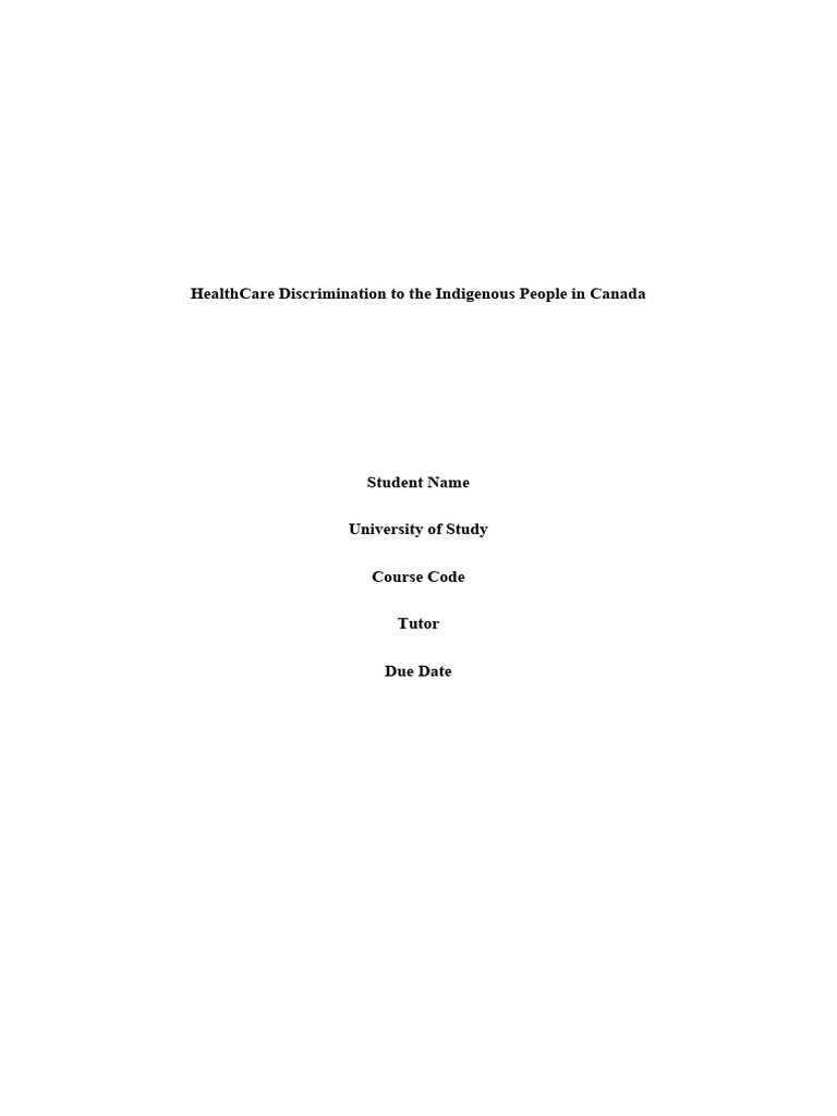Indigenous Peoples in Canada | PDF | Health Care | Health Professional