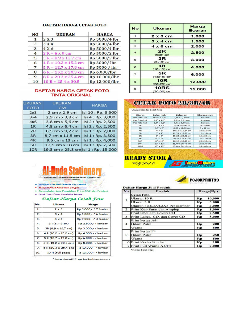 Daftar Harga Foto | PDF