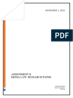 Media Law - Research Paper