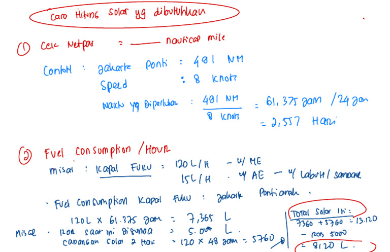 Cara Hitung Solar Dan Rencana Isi | PDF