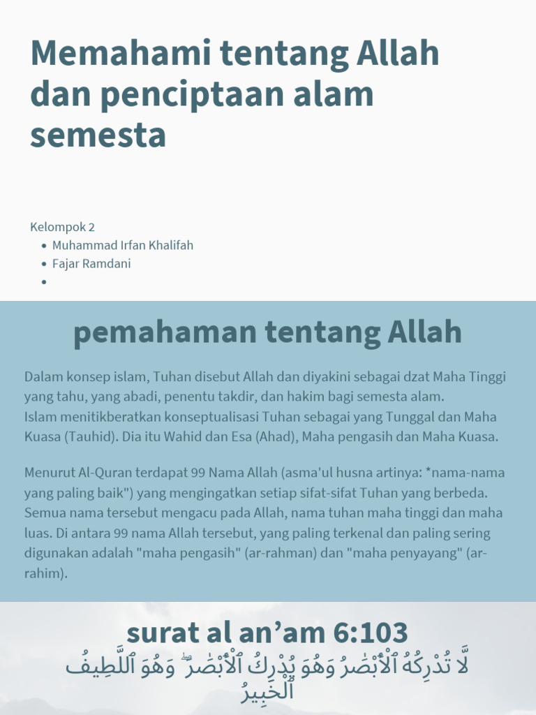 Memahami Tentang Allah Dan Penciptaan Alam Semesta Pdf
