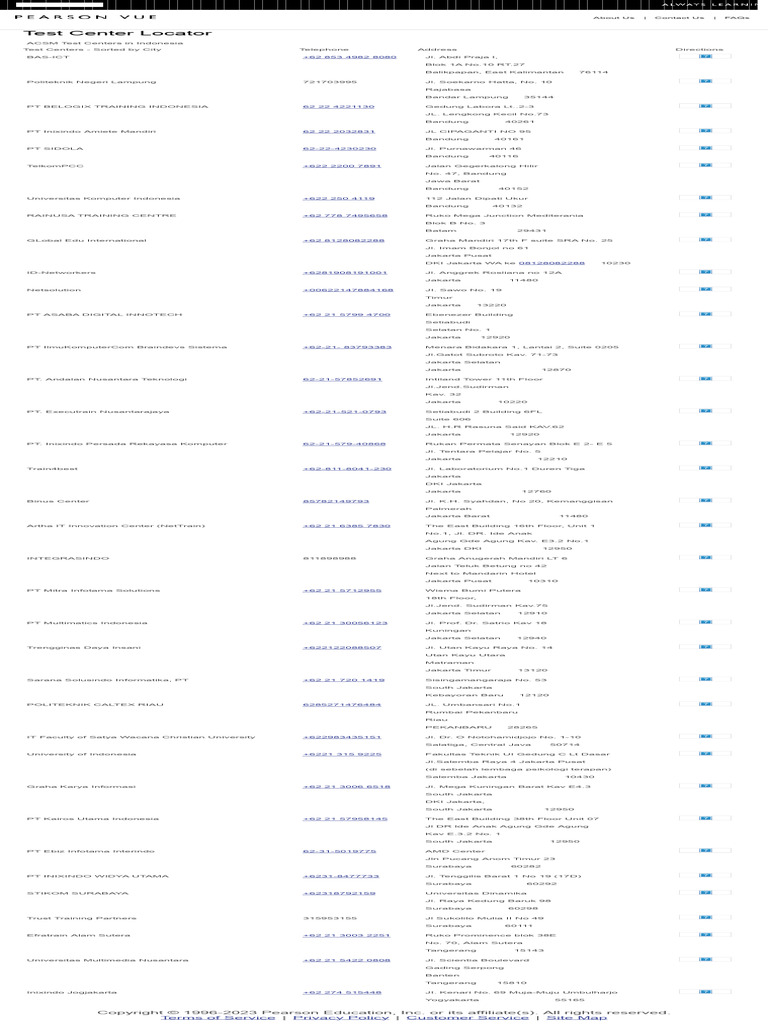 Pearson vue pdf