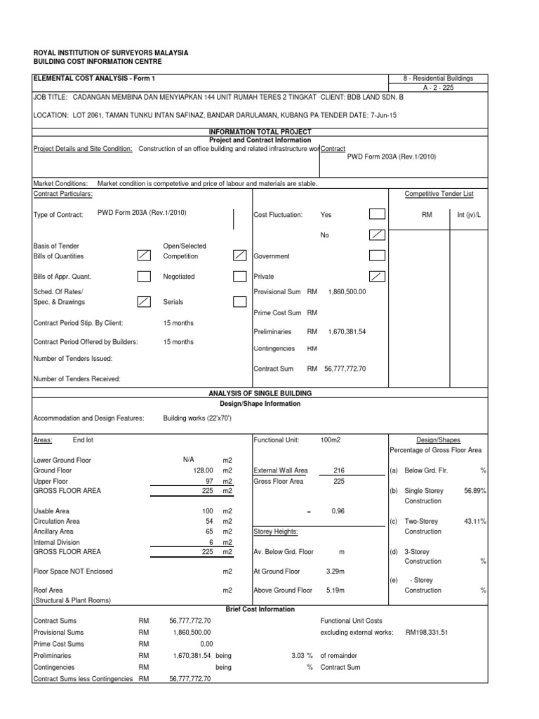 ECA Cost Analysis for Residential Project | PDF