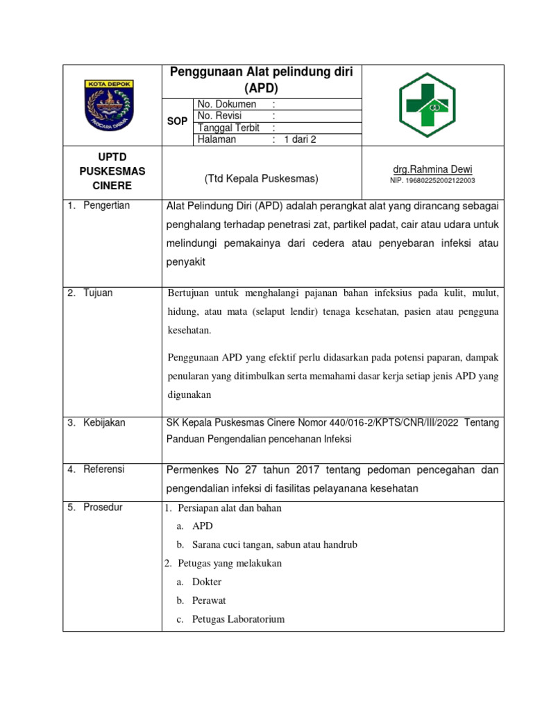 APD untuk Perawat Pasien Diare | PDF