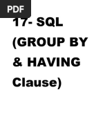 17-SQL (GROUP BY & HAVING Clause)