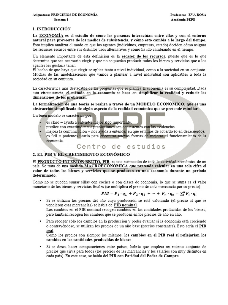 Tema 1 y 2 - Merged | PDF | Producto Interno Bruto | Crecimiento económico