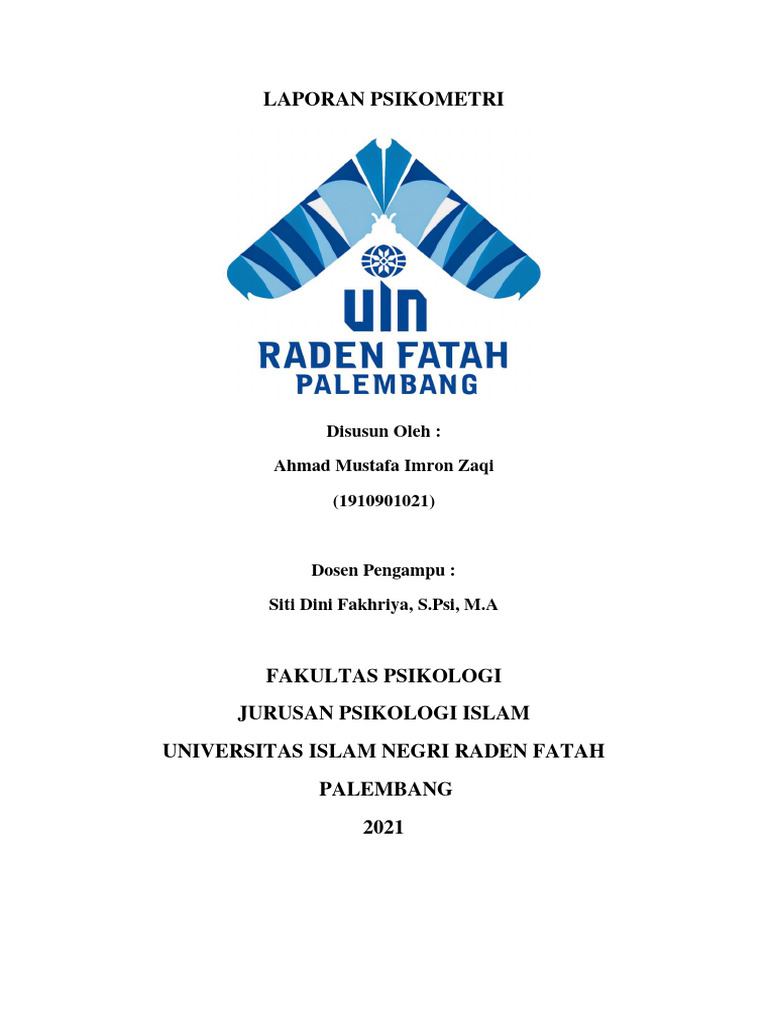 LAPORAN PSIKOMETRI Ahmad Mustafa (1910901021) | PDF
