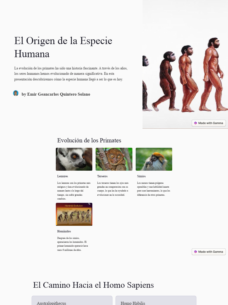 El Origen de La Especie Humana | PDF | Homo | Humano