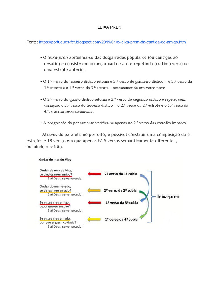 Estrutura do Leixa Pren nas Cantigas | PDF