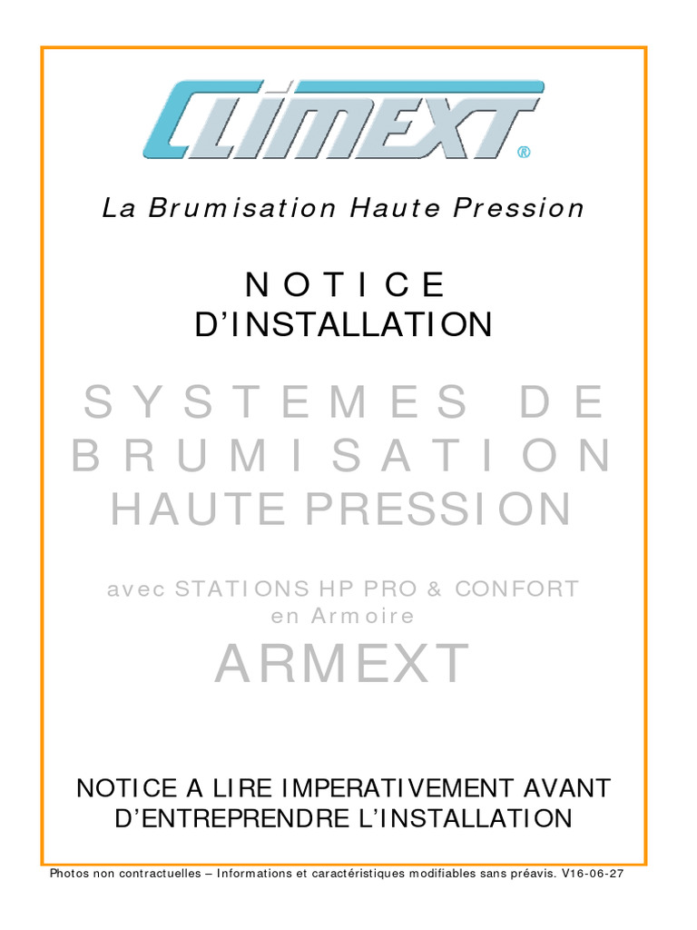 Climext - Notice D'installation - Armext - V16 05 25 | PDF
