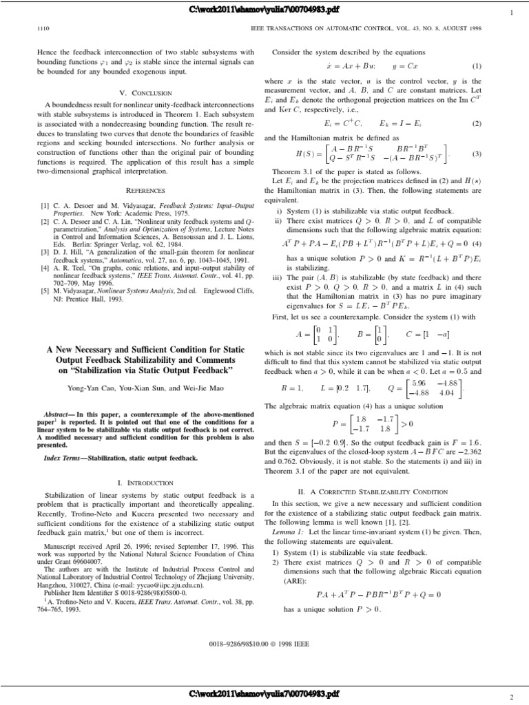 $binder 1 | PDF | Control Theory | Matrix (Mathematics)