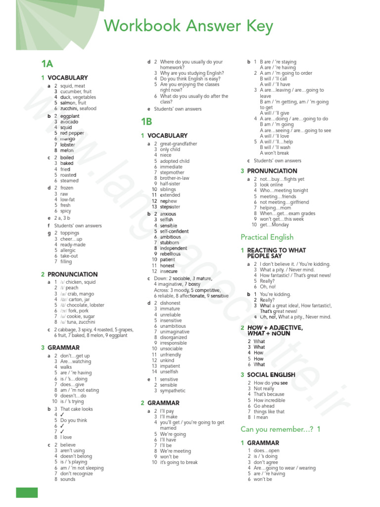 American English File 3 WB Answer Key 3rd Edition (WWW