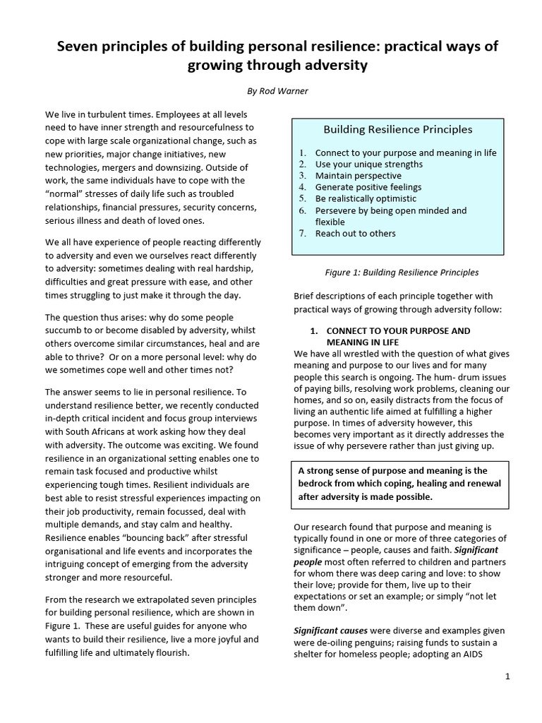 Seven Principles of Building Resilience | PDF