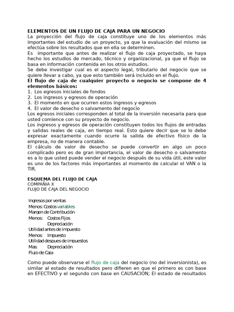 Flujo de Caja Proyectado A 5 Anos | PDF | Flujo de efectivo | Estado de ...