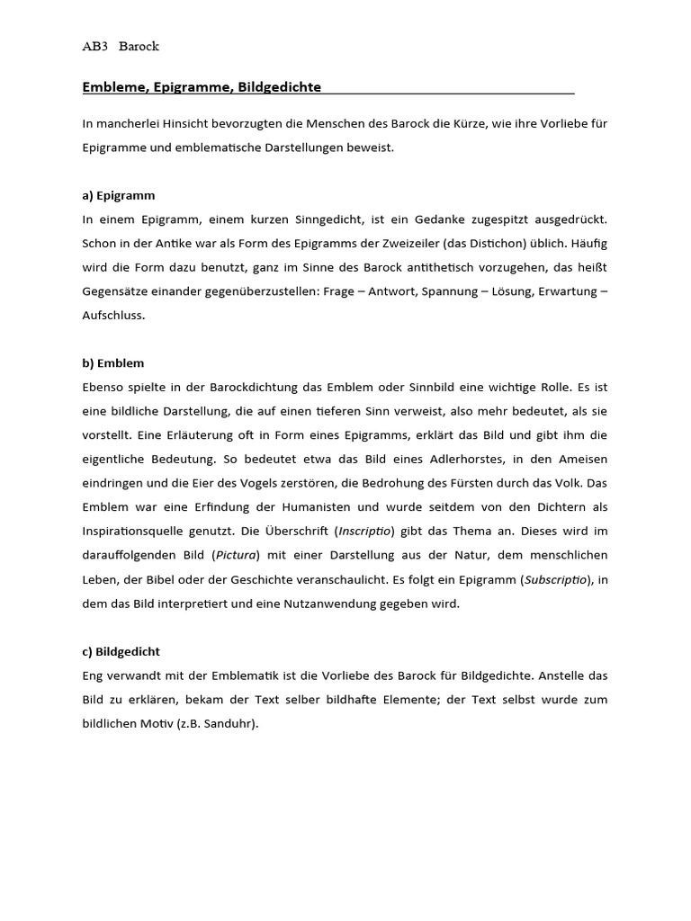 AB3 Embleme, Epigramme, Bildgedichte PDF