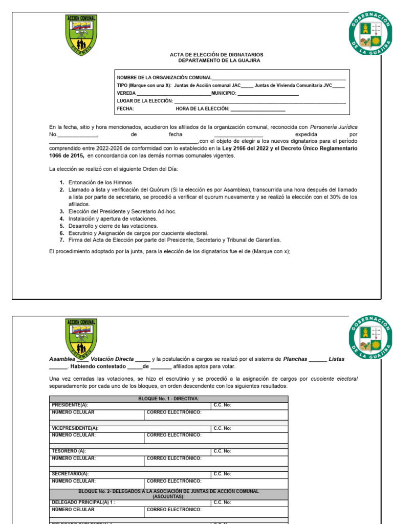 Acta Elecciones 2021 PDF Gobernancia Democracia
