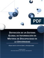 Definición de Un Sistema Global de Información en Materia de Discapacidad en La Universidad