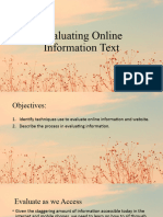Evaluating Online Information Text