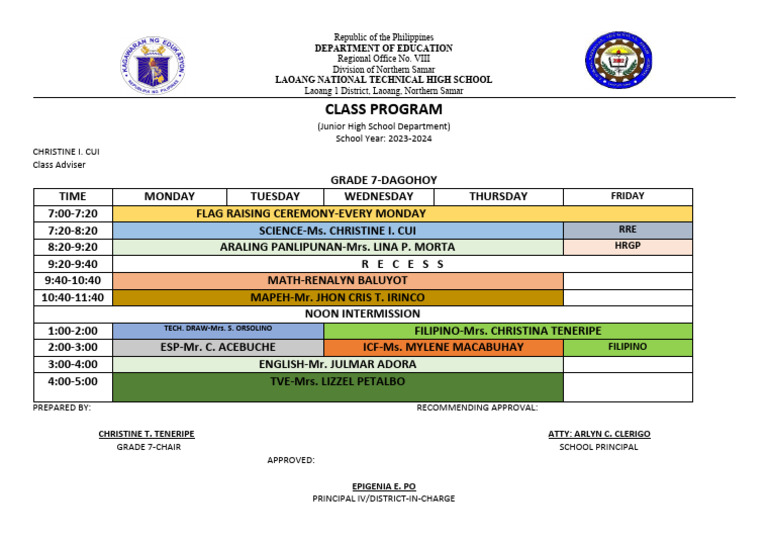 Class Program | PDF