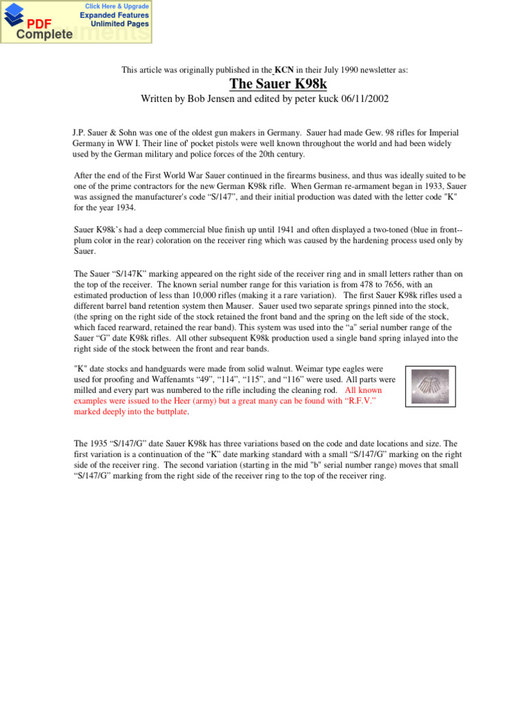 Sauer | PDF | Rifle | Flight