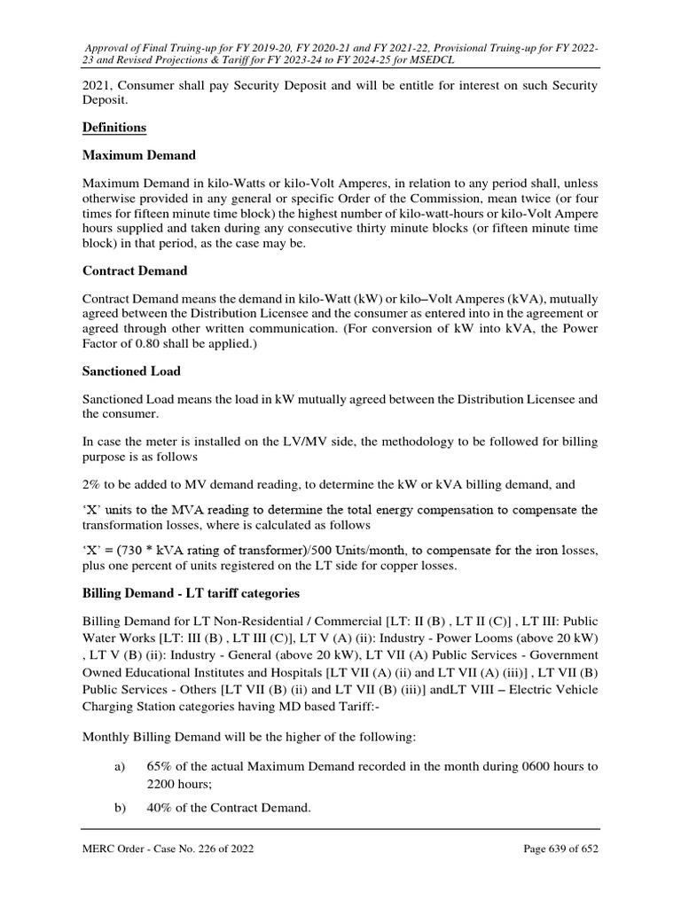 definitions-maximum-demand-23-and-revised-projections-tariff-for-fy