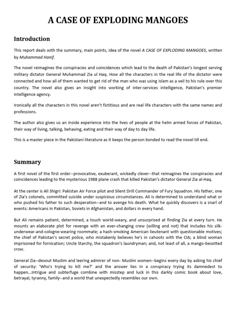 A Case of Exploding Mangoes PDF Muhammad Zia Ul Haq