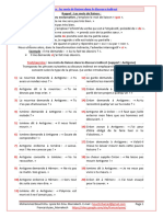 Exercice Les Mots de Liaison Dans Le Discours Indirect