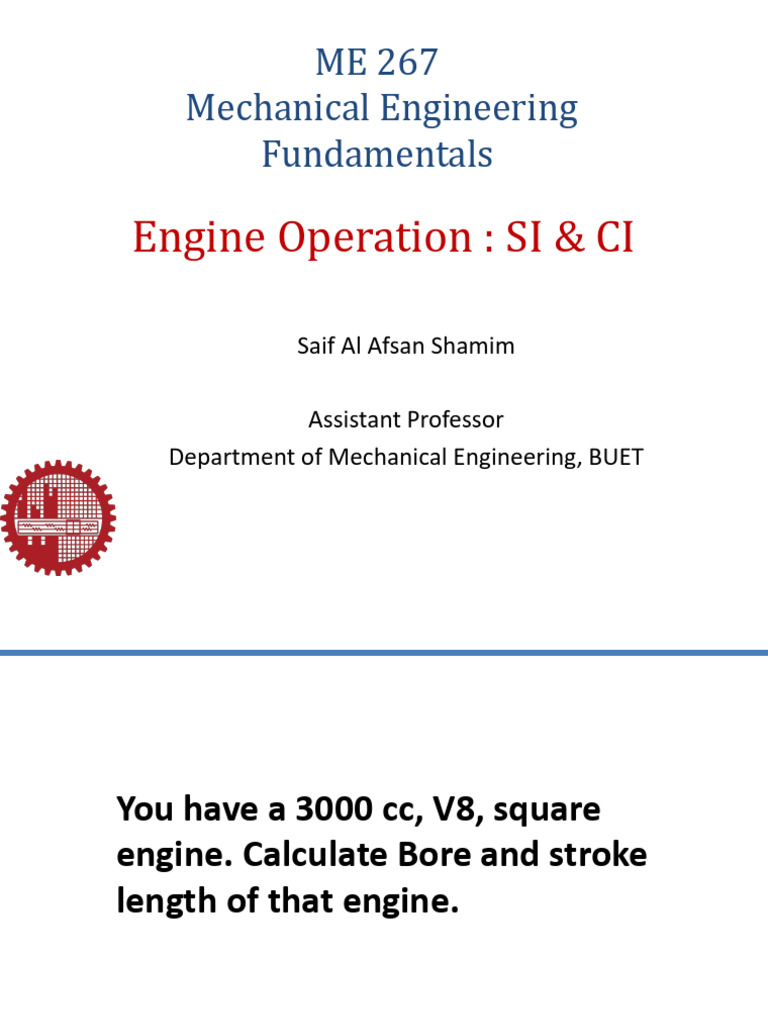 ME 267 IC Engine Operation | PDF