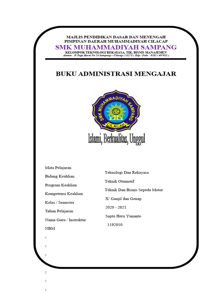 Format Admin 2021 KELAS X | PDF