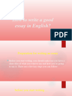 How To Write A Good Essay in English