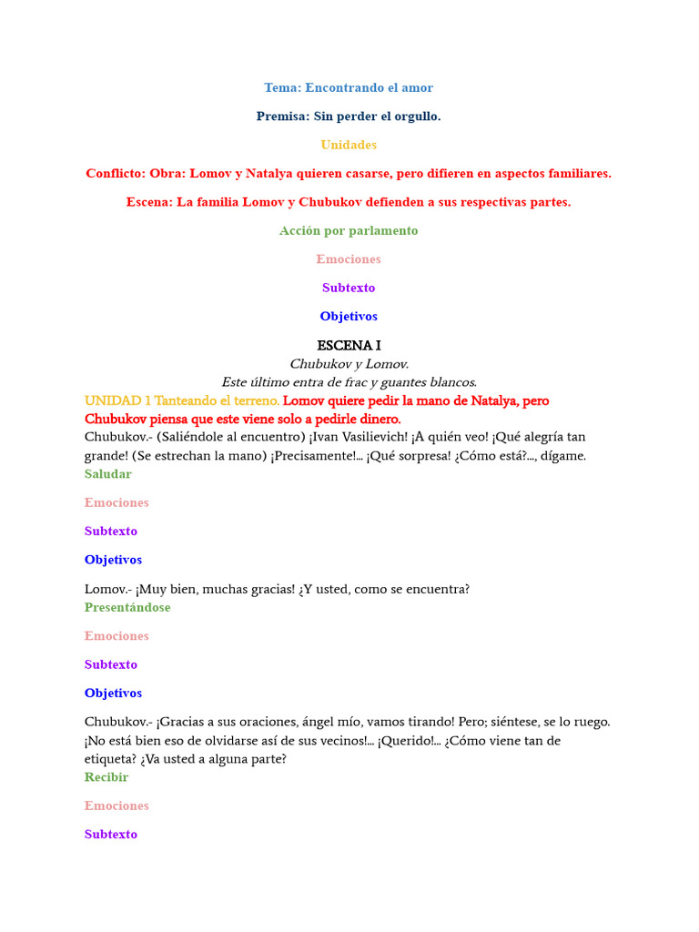 Pedido de Mano Escena | PDF
