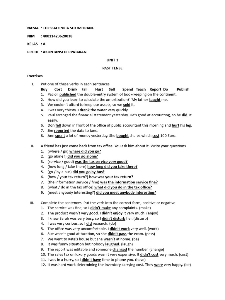 Tugas Bahasa Inggris Unit 45 | PDF