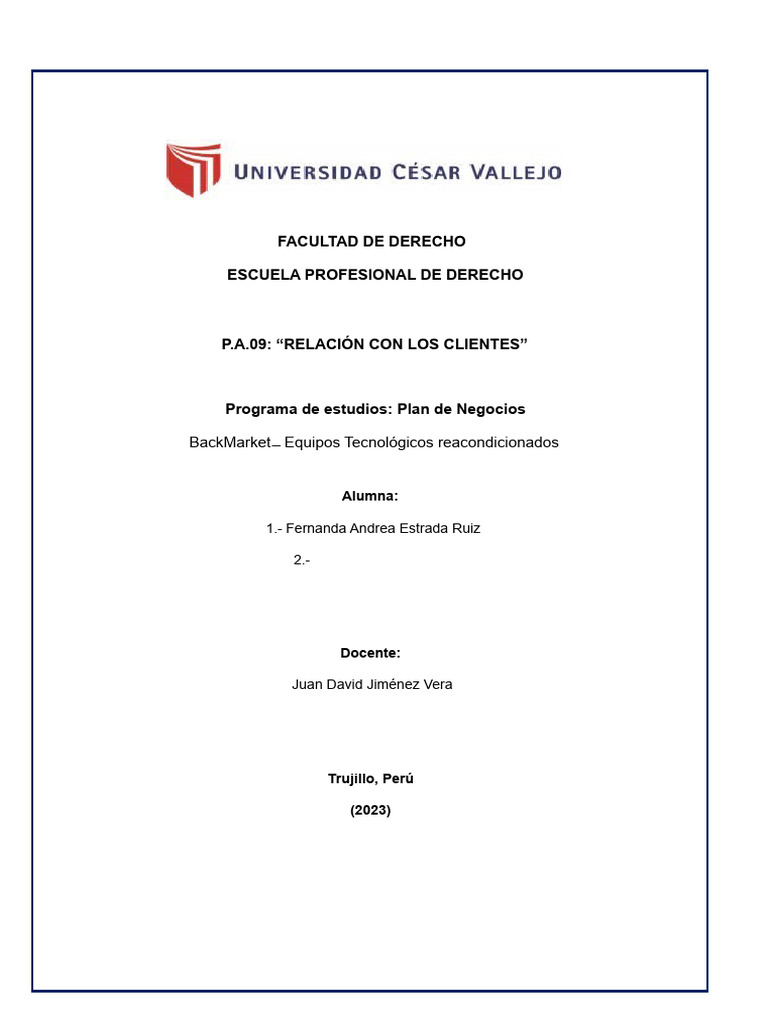 Estrategia De Clientes Para Backmarket Pdf Marketing Cliente
