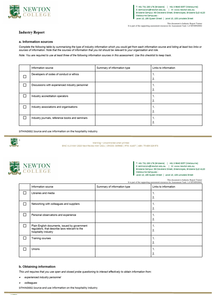 Industry Report Template PDF Industry Report Template PDF