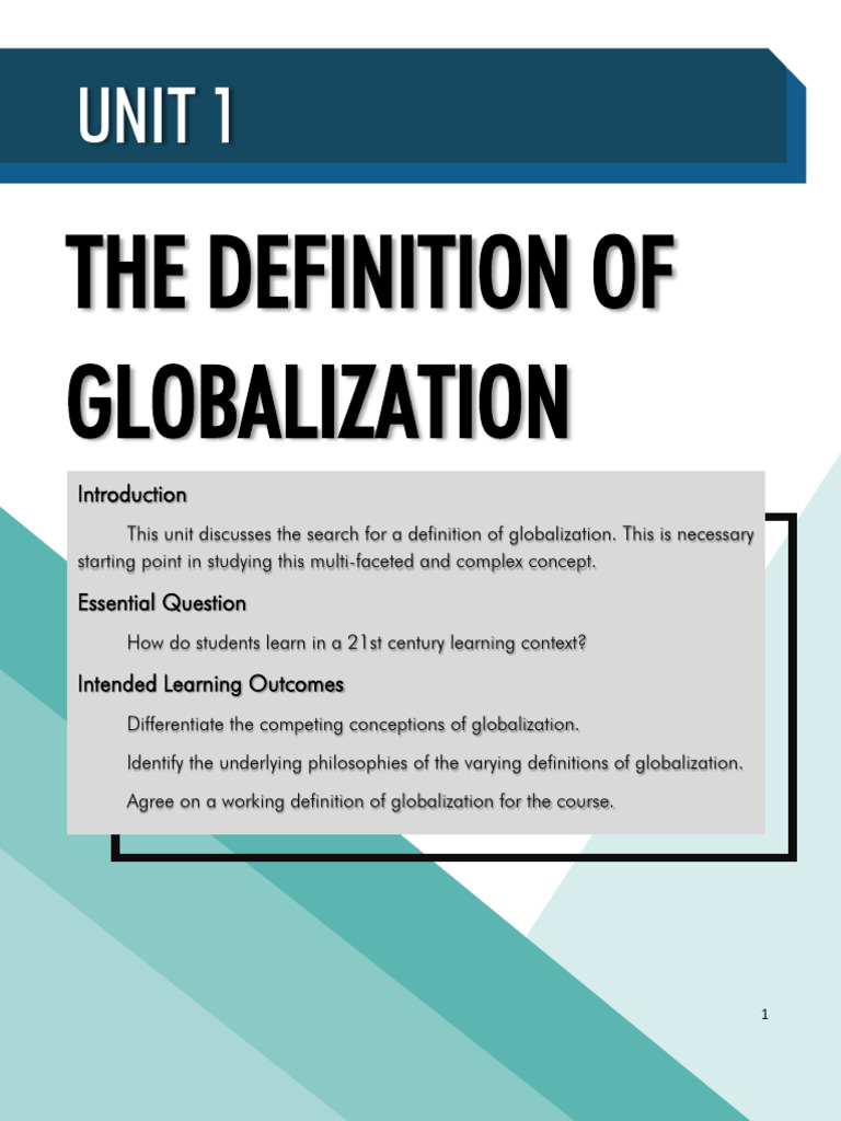Unit1 The Definition of Globalization PDF
