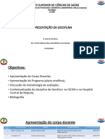01.apresentação Da Disciplina - ISCISA - 2022