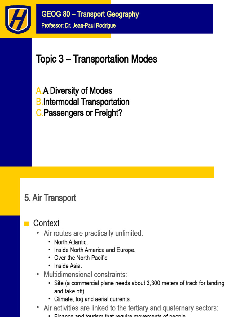 Geog 80 Topic 3 - B | PDF | Transport | Intermodal Freight Transport