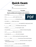 QuickExam Continuous Tenses2