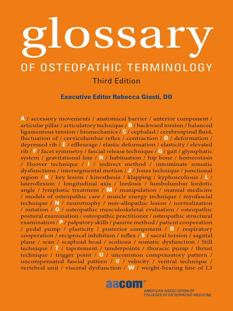 Glossary of Osteo Definition PDF Pelvis Vertebral Column