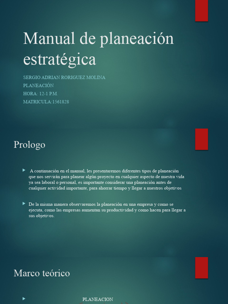 Manual de Planeacion Estrategica Sergio | PDF | Crecimiento personal y ...