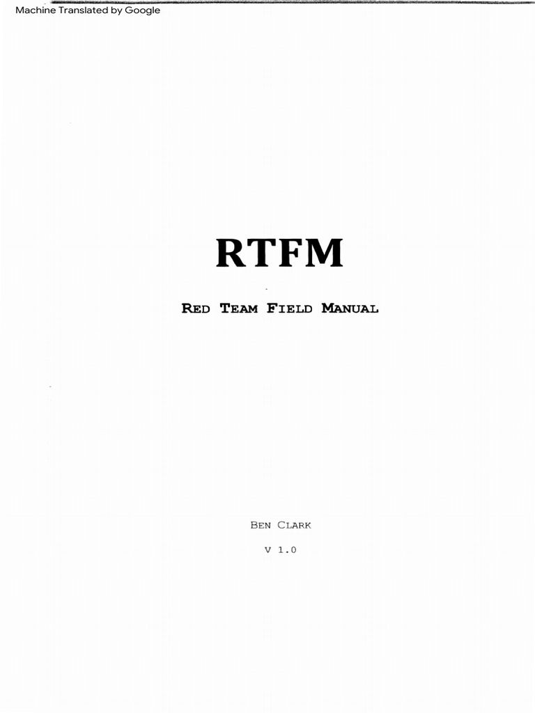 Red Team Field Manual PDF Protocols Transmission Control