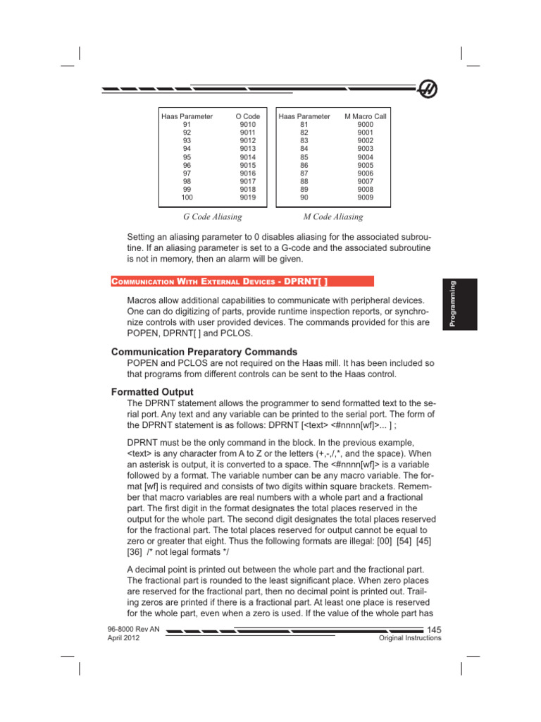 Haas CNC Programming Guide | PDF