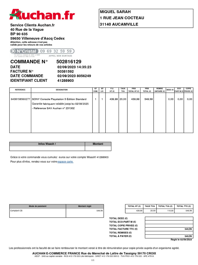 Facture Auchan Telecom Mon Compte – VQUJYL