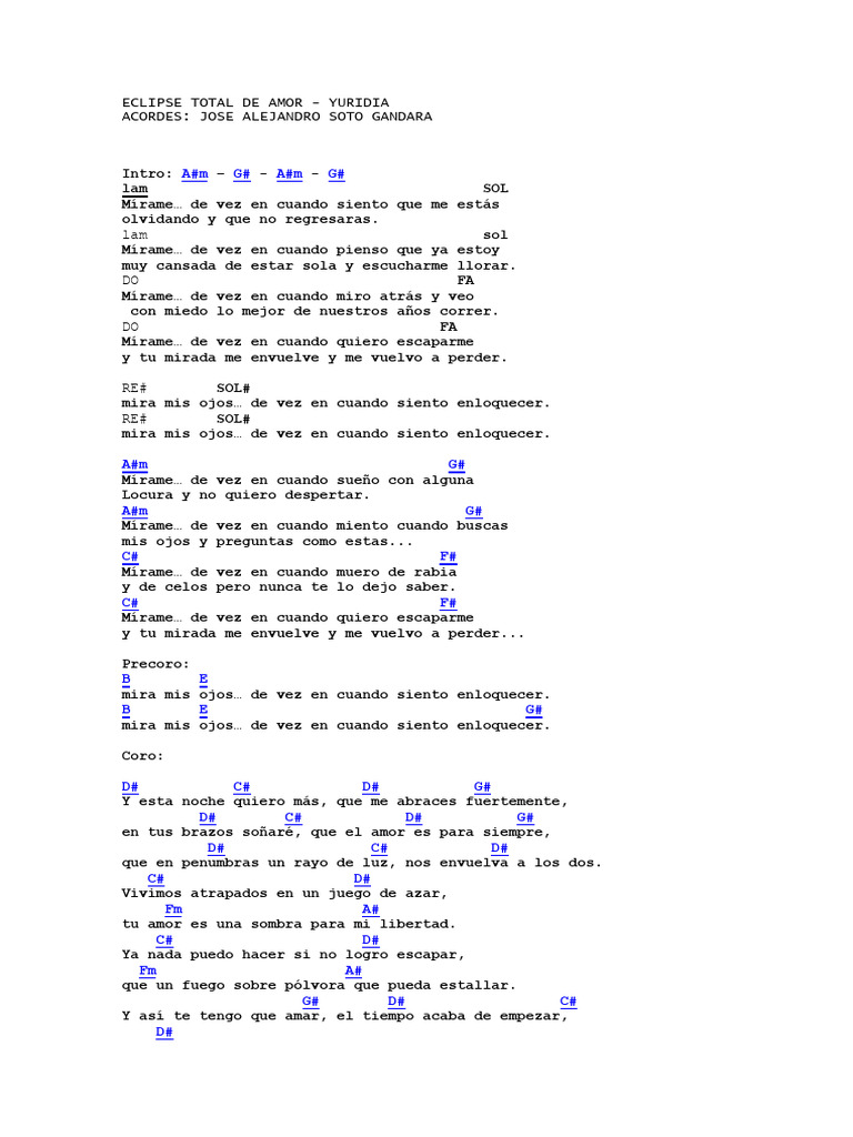 Letra y acordes de 
