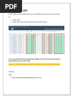 Value Table in SAP