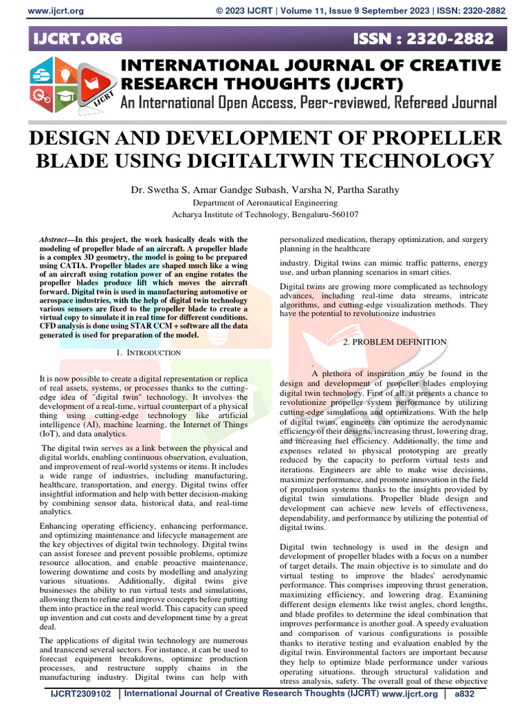 Propeller Blade Design with Digital Twin | PDF | Computers | Technology ...