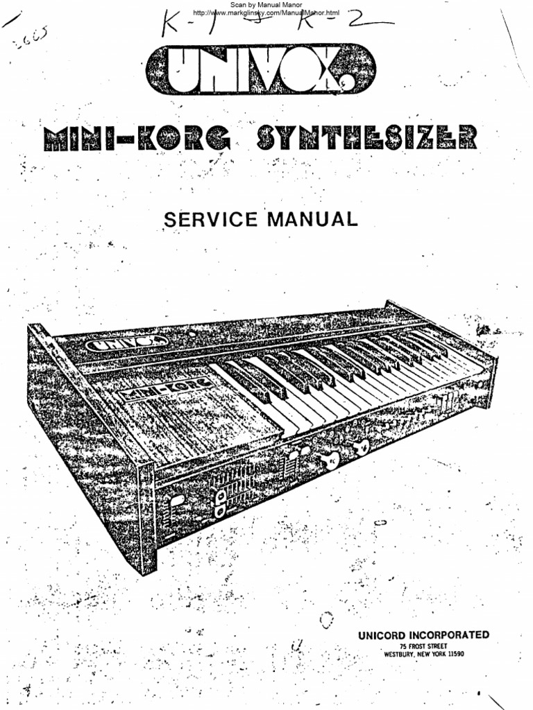 Mini-Korg Synthesizer Service Manual | PDF