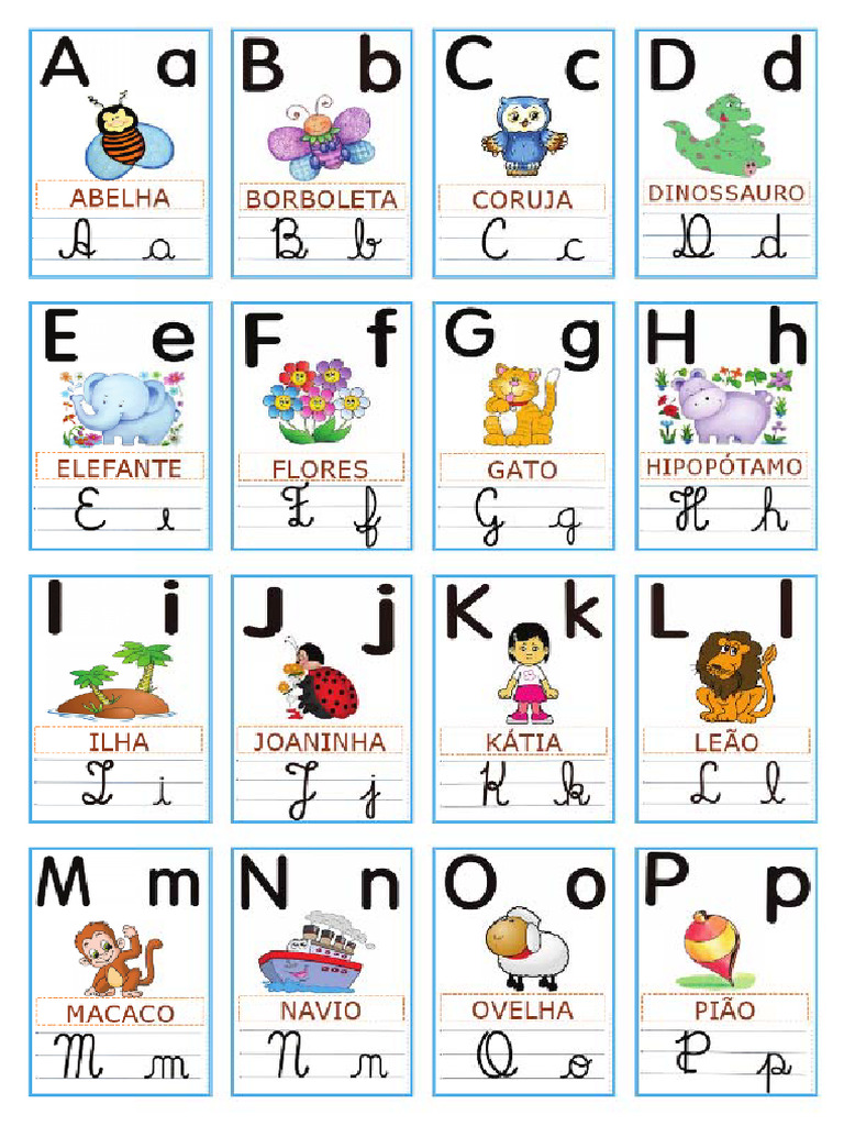 Fichas Do Alfabeto para Caderno | PDF