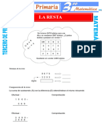 La Resta para Tercero de Primaria